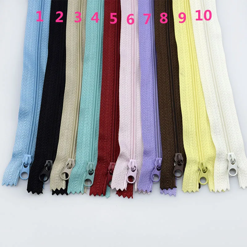 10/30pc Meetee 3# 20cm Nylon Zippers Colse End Coil Zip Tailor DIY Handmade Accessories Sewing Craft Bags Garment Material A4 12|nylon zippers|zipper