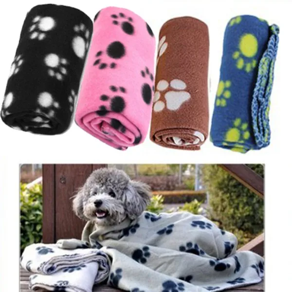 

Pet Dog Cat Paw Printed Fleece Cozy Blanket Mat Cute Floral Pet Sleep Warm Paw Print Dog Cat Puppy Fleece Soft Blanket Beds Mat