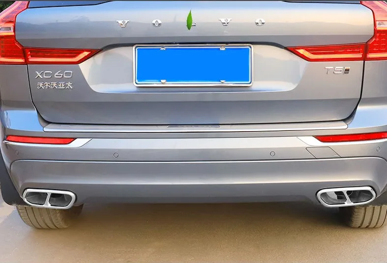 Для Volvo XC60 Автомобильный задний двойной выхлоп глушитель наклейки крышка аксессуары для обивки из нержавеющей стали