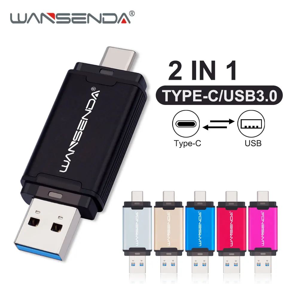 WANSENDA USB флеш-накопитель TYPE C и 3 0 512 ГБ 256 128 64 32 16 | Компьютеры офис