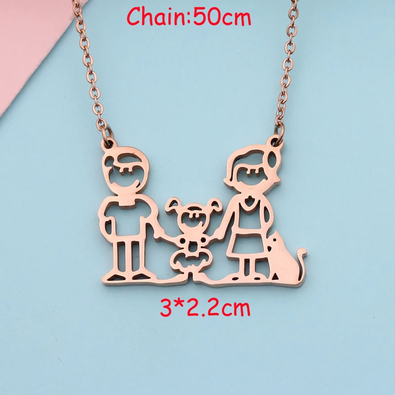 Новый продукт семья из трех ожерелий девушка и кошка ювелирные изделия для члена