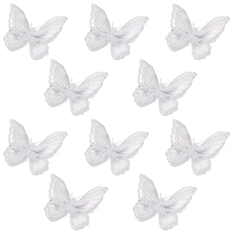 

10pcs Women Girls Lace Embroidery Hair Clip Pin Claw Hair Accessories Wedding Party DIY Accessories (White)