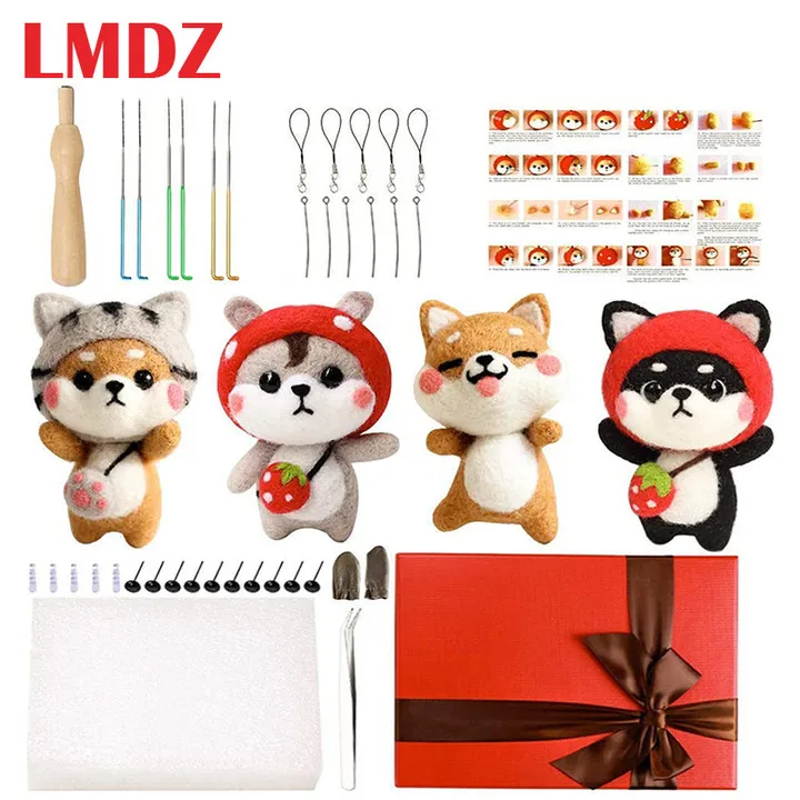 Набор для валяния с иглой LMDZ начинающих DIY милые шерстяные валяные