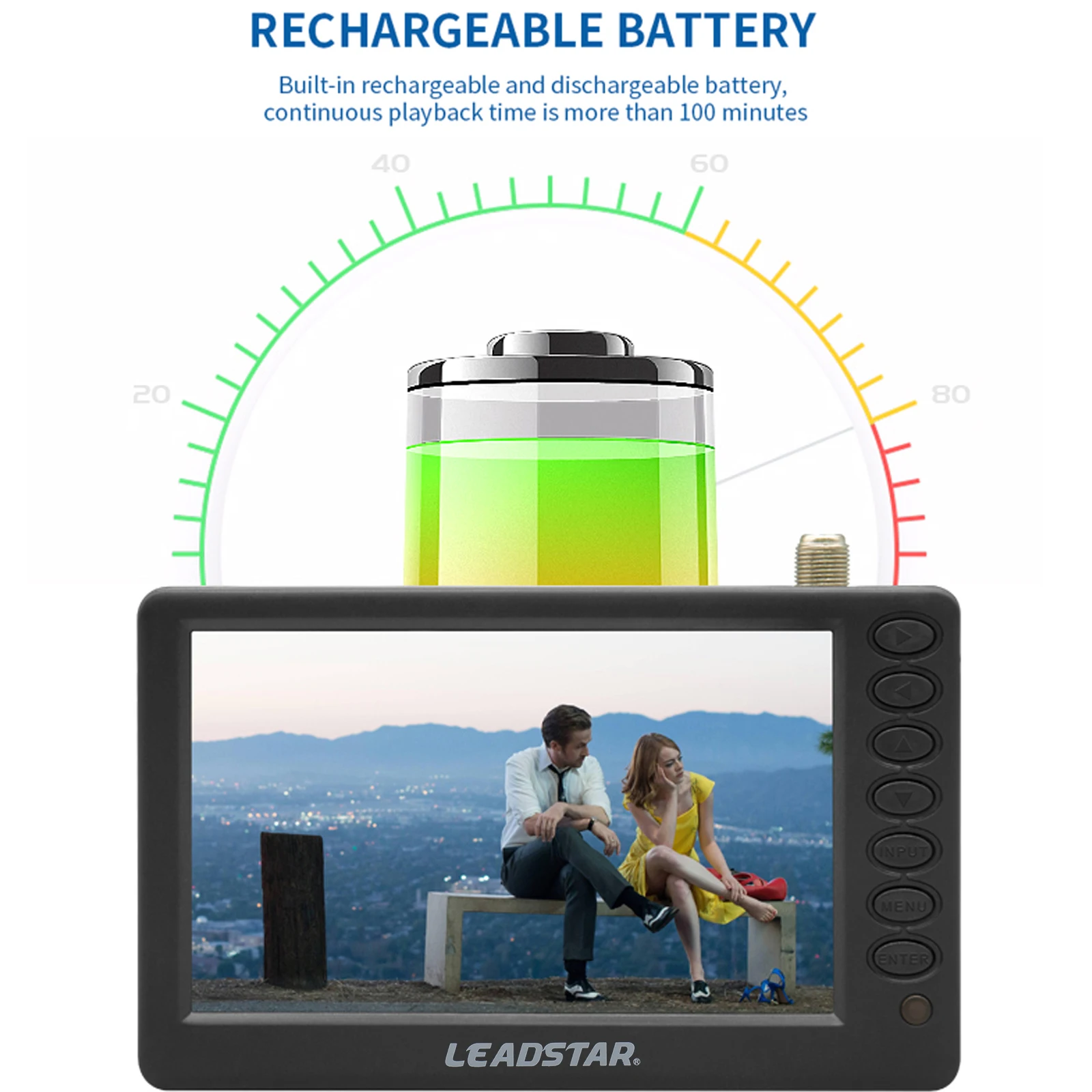 LEADSTAR Pocket TV D5 5 дюймов цифровой и аналоговый мини-Телевизор портативный ТВ-плеер с