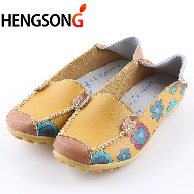 2020 г. летние женские балетки из натуральной кожи с цветочным принтом гибкие