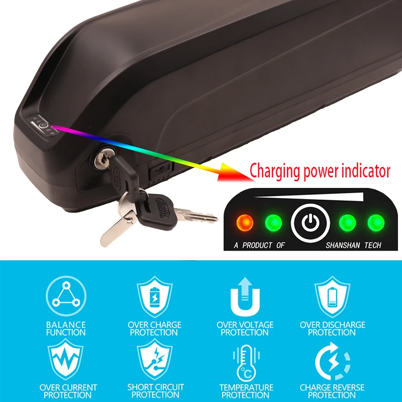 

With Charger Electric EBike Battery Hailong 18650 Cells Pack BBS03 52V 17Ah 48V 36V 60V 20Ah Powerful Bicycle Lithium Battery