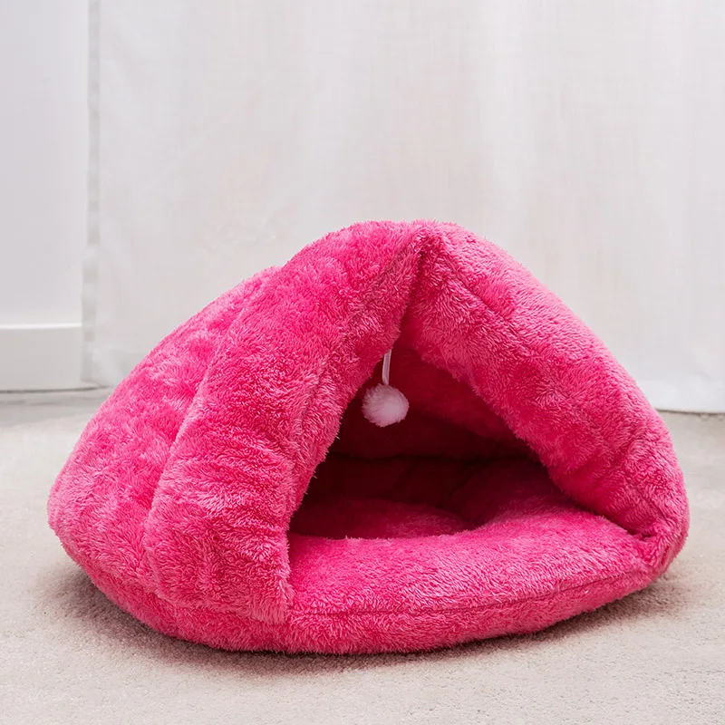 

Pet bed for Cats Dogs Soft Nest Kennel Bed Cave House Sleeping Bag Mat Pad Tent Pets Winter Warm Cozy Beds 2 Size S L 3 Colors