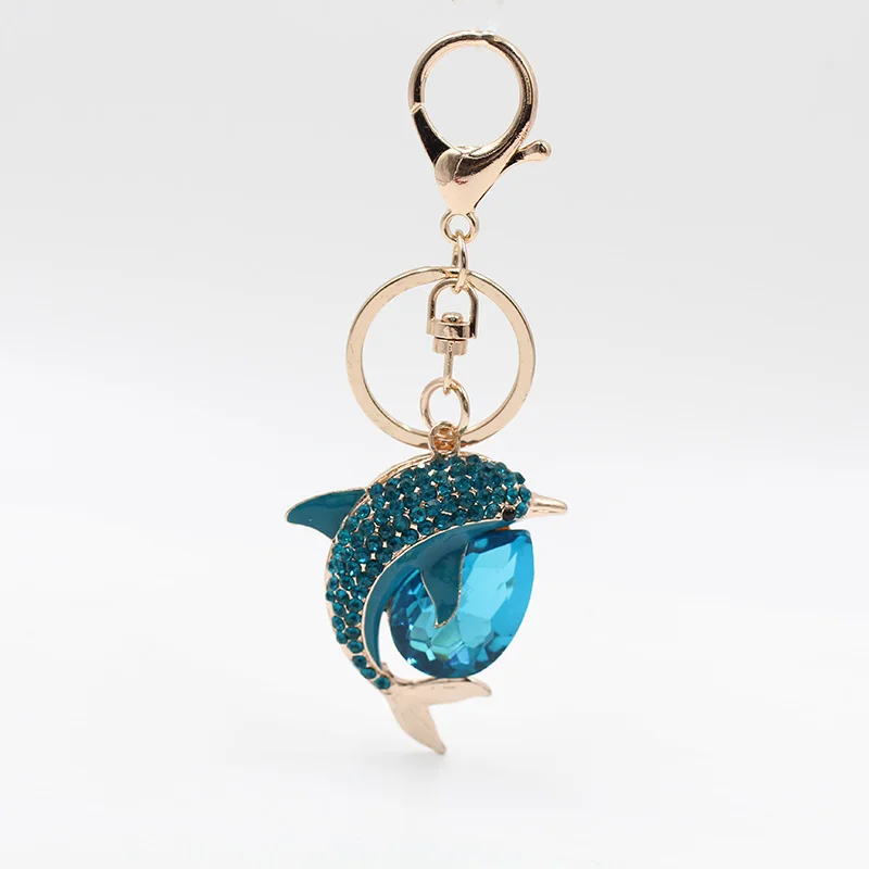 Виктория розовое золото милый Дельфин модный брелок для ключей Многоцветный