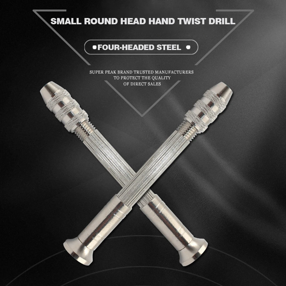 

DIY Woodworking Drilling Rotary Tools Manual Aluminum Alloy Micro Hand Drill Non-slip Handle with 10pcs Drill Bits