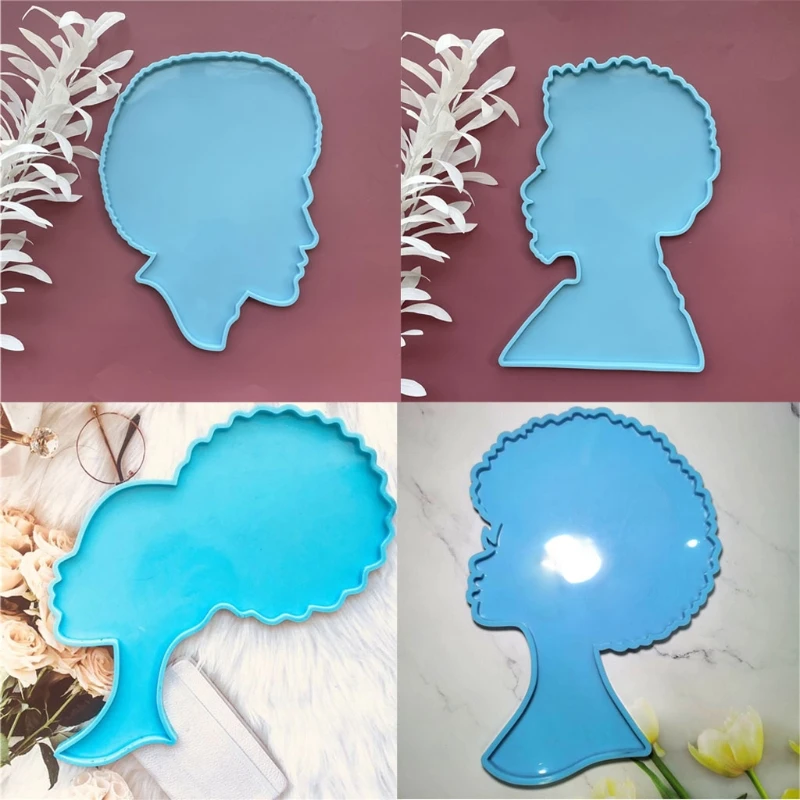 

Super Large Female Male Head Type Resin Mold Silicone Coaster Mold Large African Human Tray Resin Casting Mold Crafts