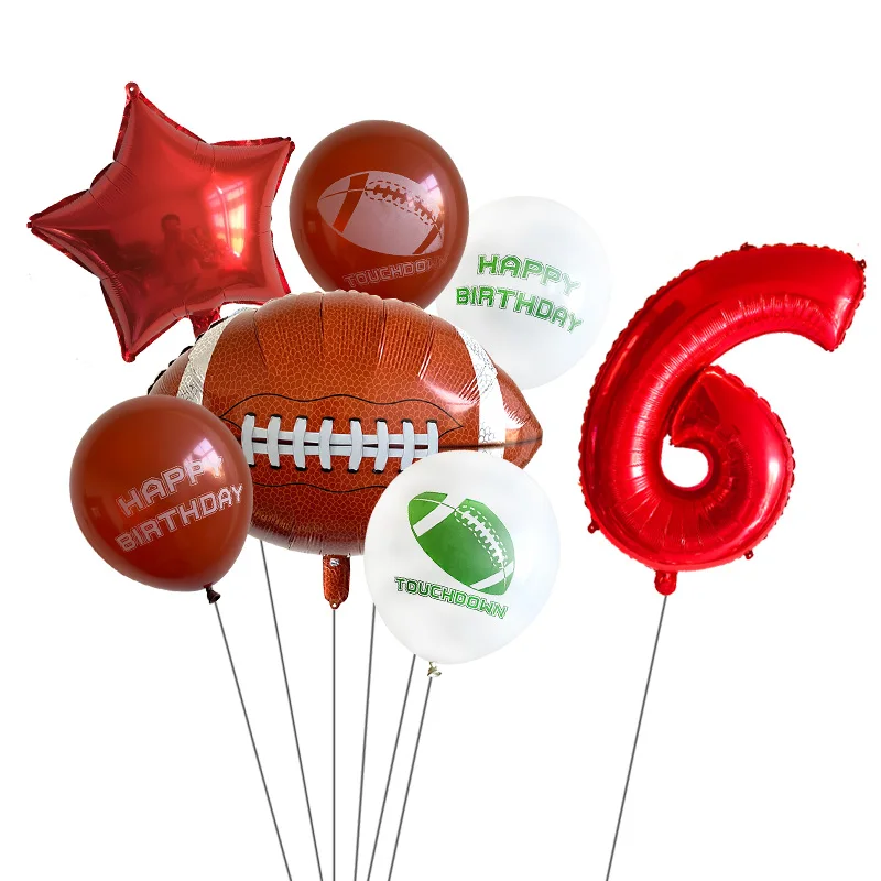 7 шт. новые футбольные Звездные воздушные фольгированные шары с гелием на день