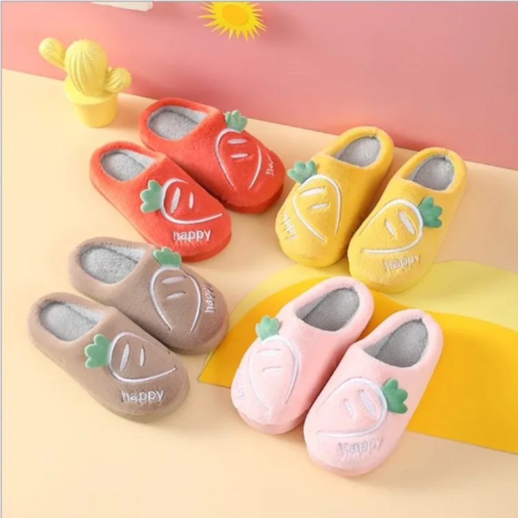 

Kids Cotton Slides Autumn Winter Indoor Non-slip Cute Rabbit Non-slip Kids Shoes Home Slippers Fashion Children Girls Slippers
