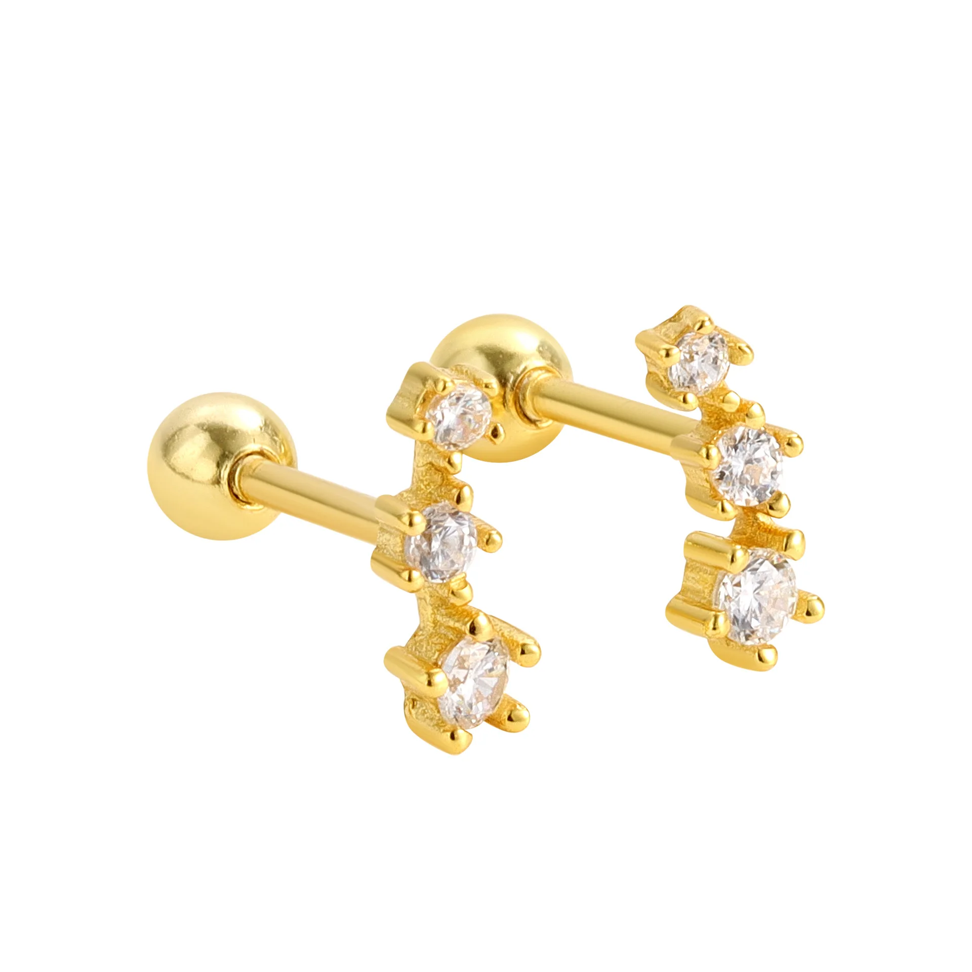 

SIPENGJEL Fashion Shiny Zircon Cute Small Stud Earrings For Women Surgical Steel Ear Piercing Earrings Cartilage Jewelry