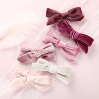 velvet hair bows girls boutique alligator clips vintage accessory for baby girls toddlers kids hair accessories