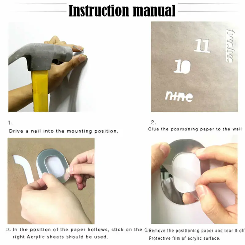 1 шт. антикварные мини часы с зеркальной поверхностью сделай сам настенная