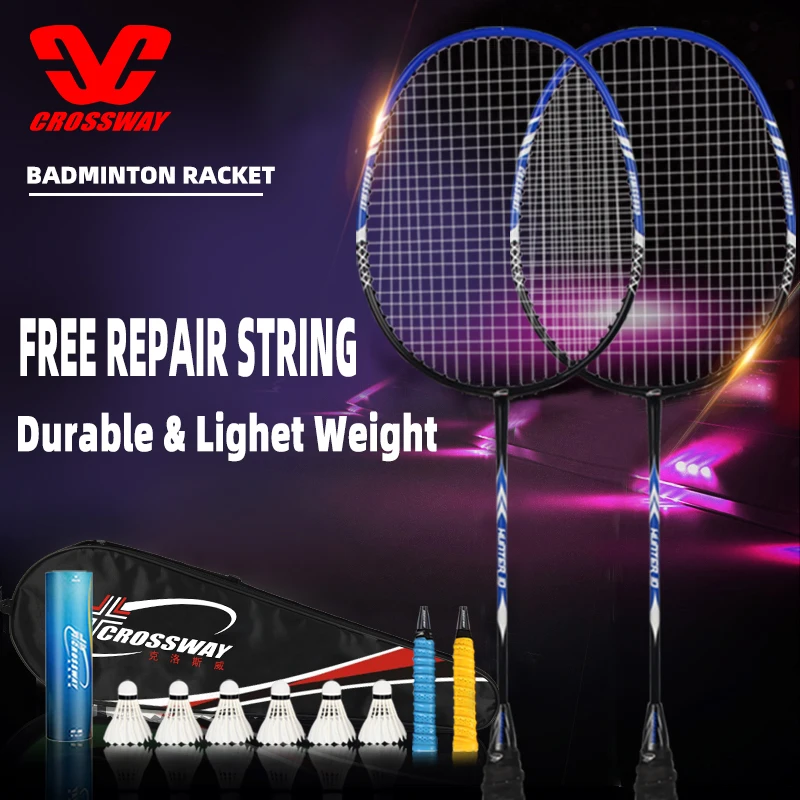 CROSSWAY пара бадминтон комплект ракеток наступление Тип 22 фунт углеродистой