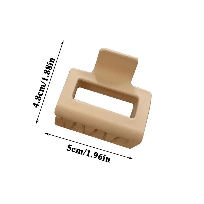 

Square Hollow Shark Hair Clip Solid Color Frosted Barrettes Matte Resin Hair Claws Geometric Women Girls Hair Accessories