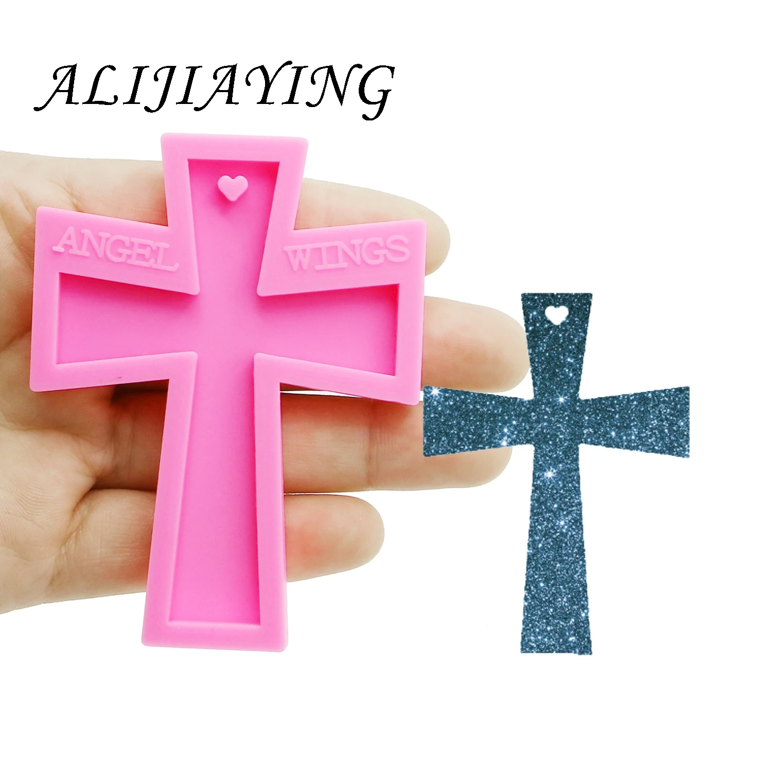 Блестящий брелок крестовое кольцо в форме ключа декоративная силиконовая форма