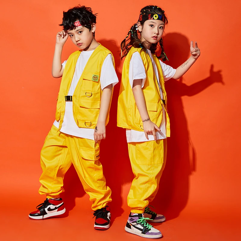 Одежда в стиле хип хоп детский костюм для выступлений одежда жилет и брюки