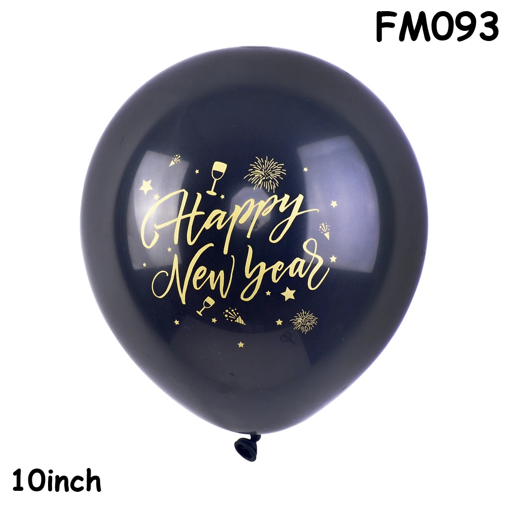 FM093 NYear Black 18-й черный шар позже воздушный шар в форме сердца День рождения белые воздушные шары счастливого Нового года детский день рождения украшения - Цвет: FM093 NYear Black