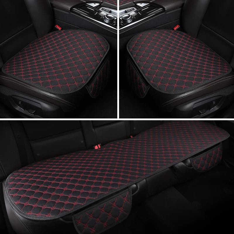 

New Car Seat Fover Front/Rear Flax Seat Protect Cushion Washable Automobile Seat Protector Pad 4 Seasons for Truck SUV or Van