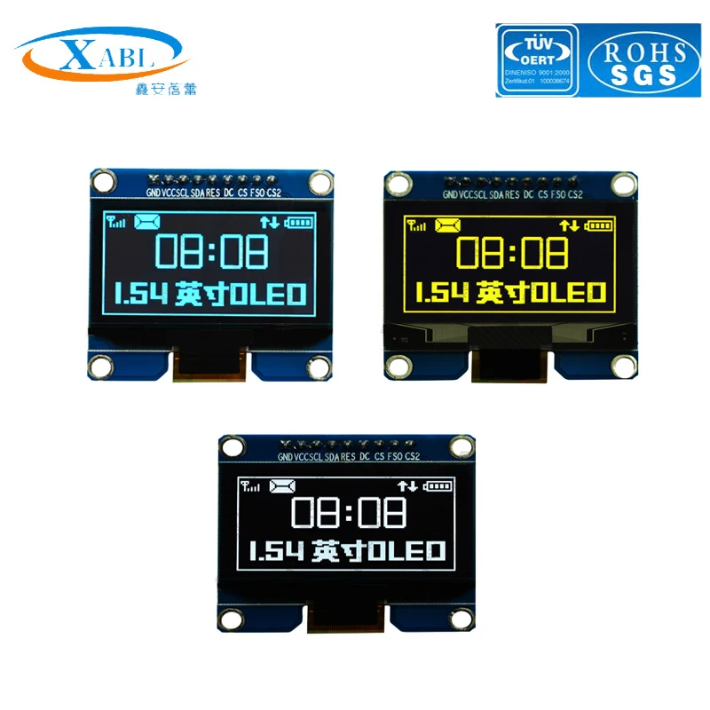 

XABL 1.54 Inch OLED Module Resolution 128*64P OLED Display Module SSD1309 9Pin SPI PM material SPI Factory Outlet Custom Size