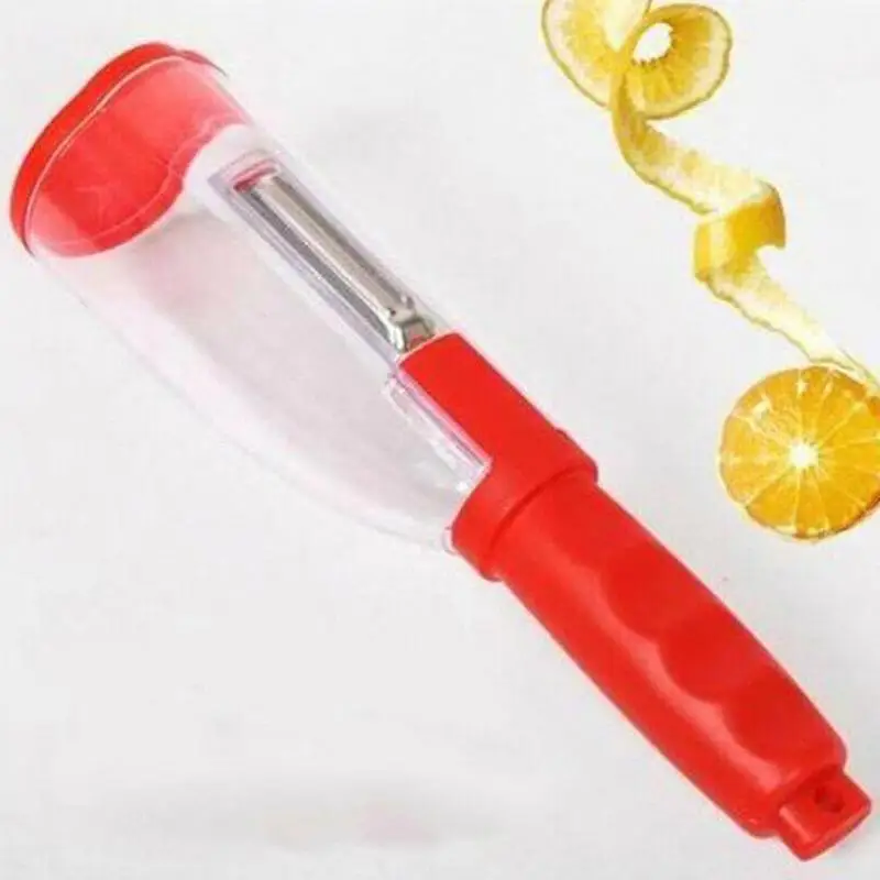 

1Pc Fruit and Vegetable Peeler with Barrel Storage Peel Steel Sharp Fruit and Vegetable Peeler Gadget Kitchen Tools