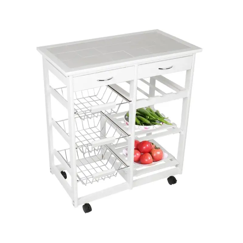 

White 67*37*75 Two Drawers 6 Compartment Rack HWC