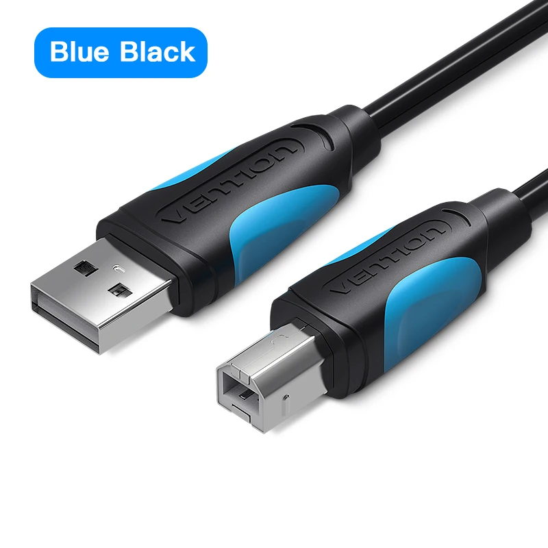 Vention USB 2,0 кабель для печати USB 2,0 type A Male To B Male Синхронизация данных сканер USB кабель для принтера 1 м 2 м для принтера hp Canon Epson - Цвет: Blue Black