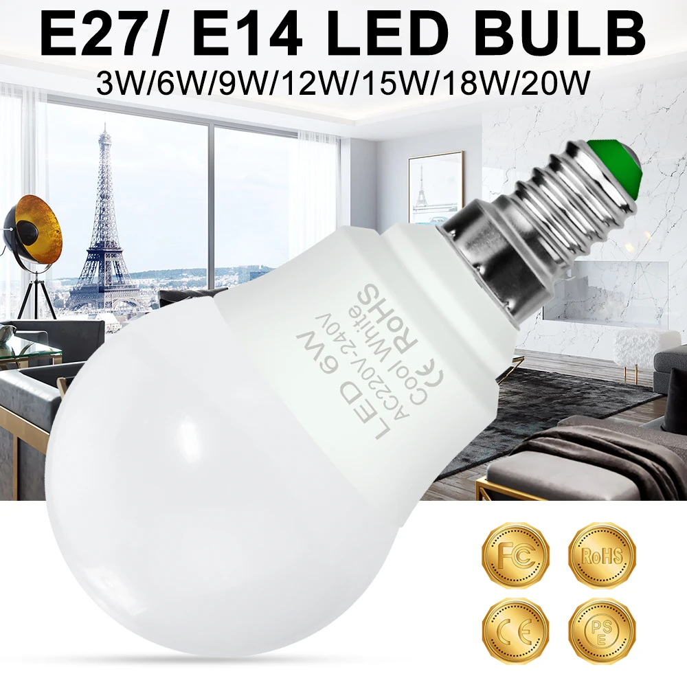 

LED Light Bulb 220V Lamp E27 Bulb E14 Lampada LED Indoor Lighting 3W 6W 9W 12W 15W 18W 20W Lamp Round Bulb Home Decor Spotlight