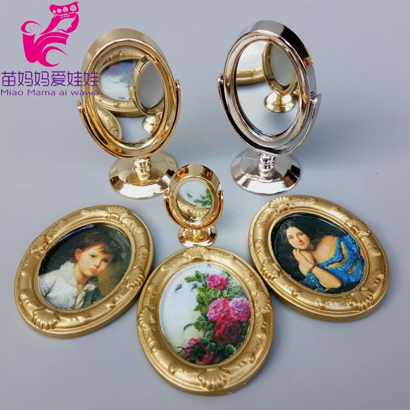 Аксессуары для кукольного мини-домика bjd 1/6 настольное зеркало туалетного