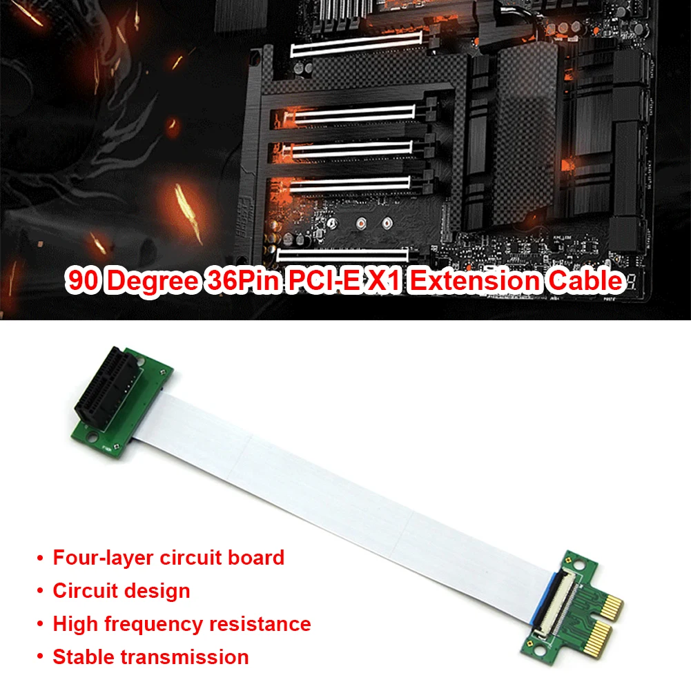 15 см PCI-E PCI Express Удлинительный кабель 90 градусов 36 Pin PCIe 1X FPC конвертер шнур для