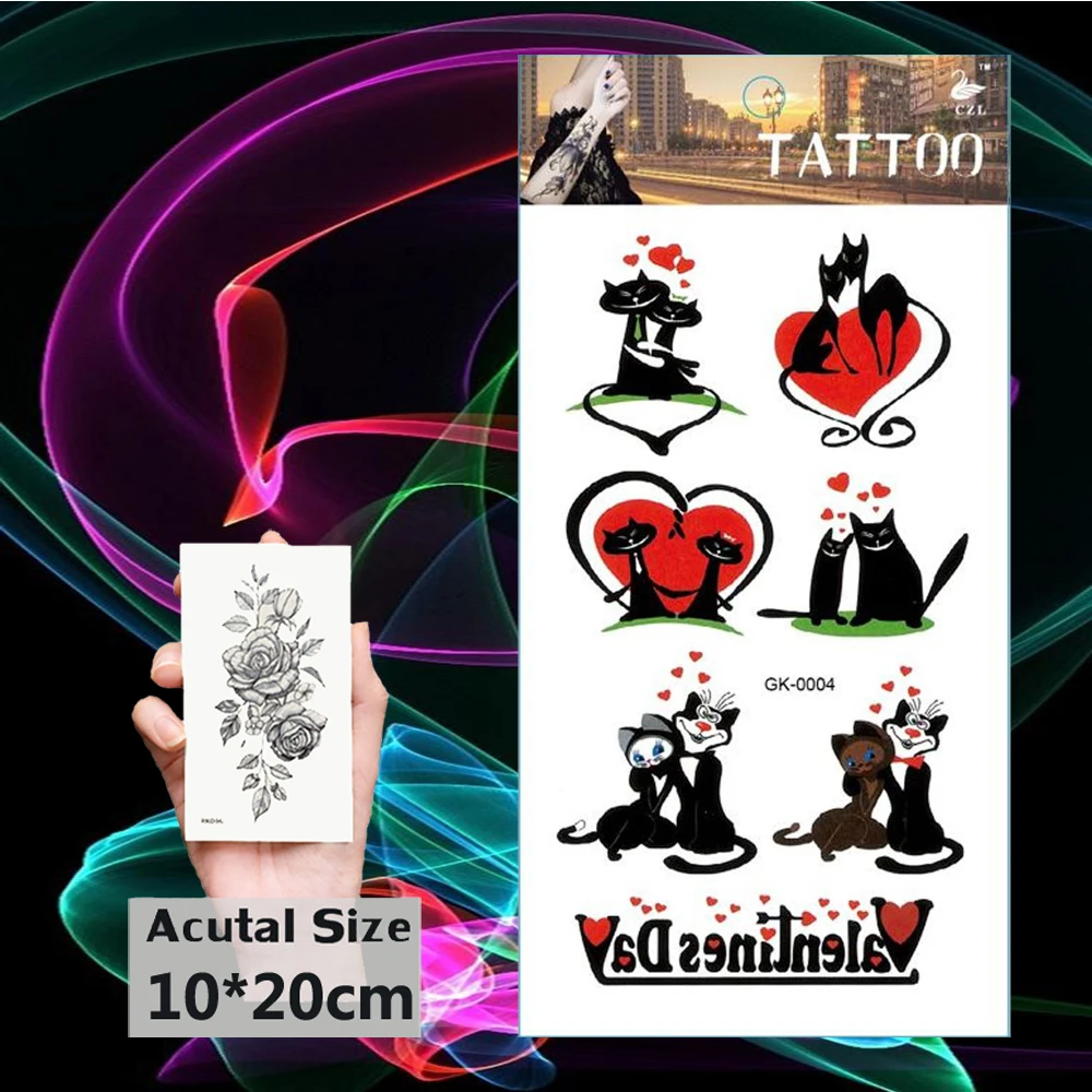 Временные тату на День святого Валентина с сердечком наклейки для женщин