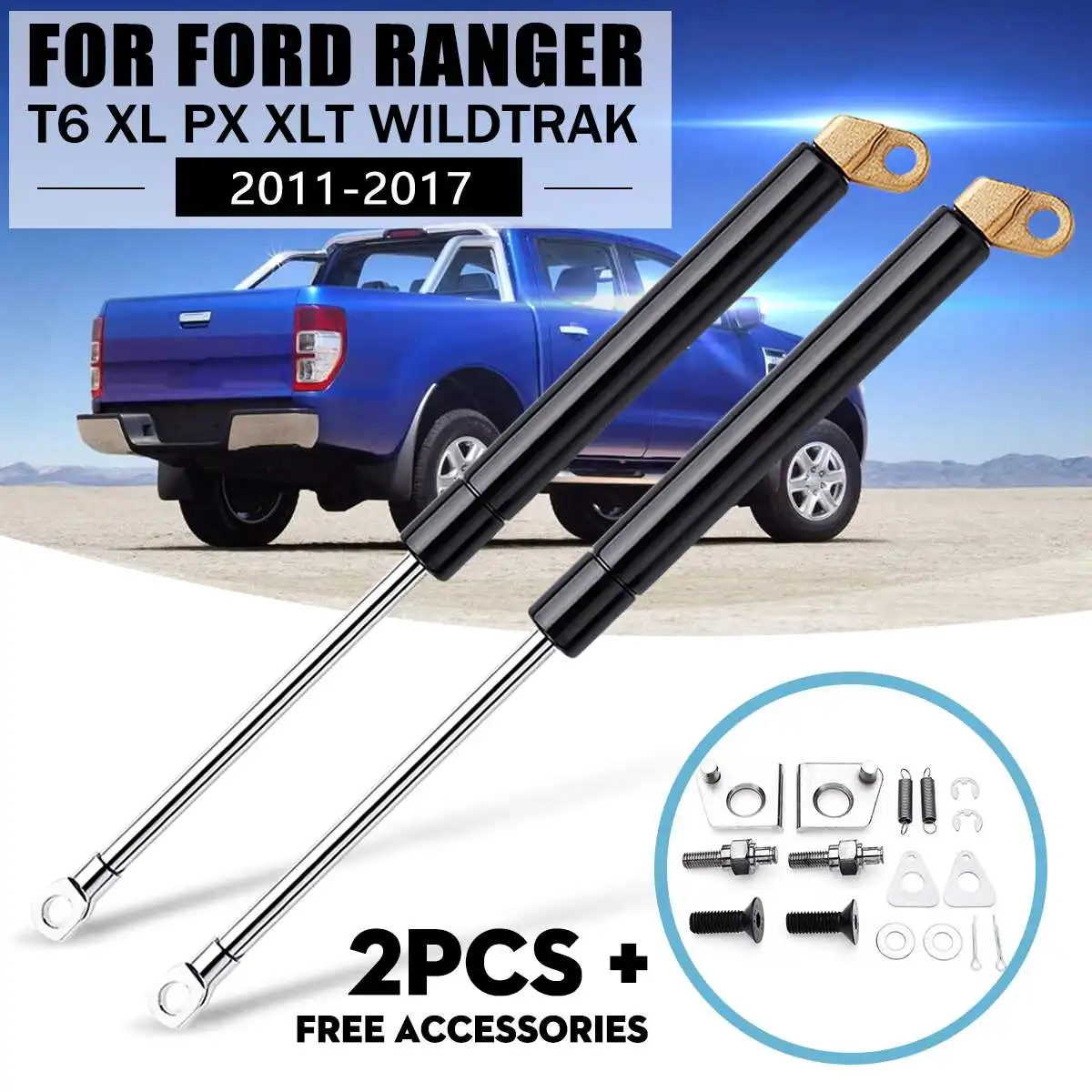 

1 Pair For Ford Ranger T6 Xl Px Xlt Wildtrak 2012 2013 2014 2015 2016 Rear Gate Strut Shock Gas Slow Down Left and Right