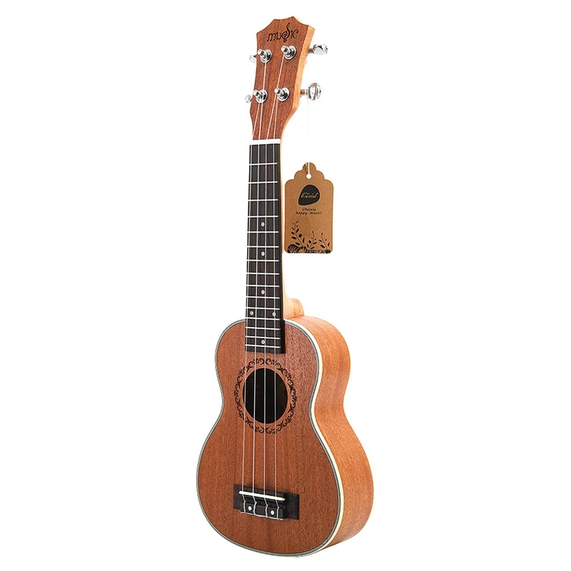 21 дюймов Сопрано Гавайская мини гитара Uke Sapele 4 струны для начинающих