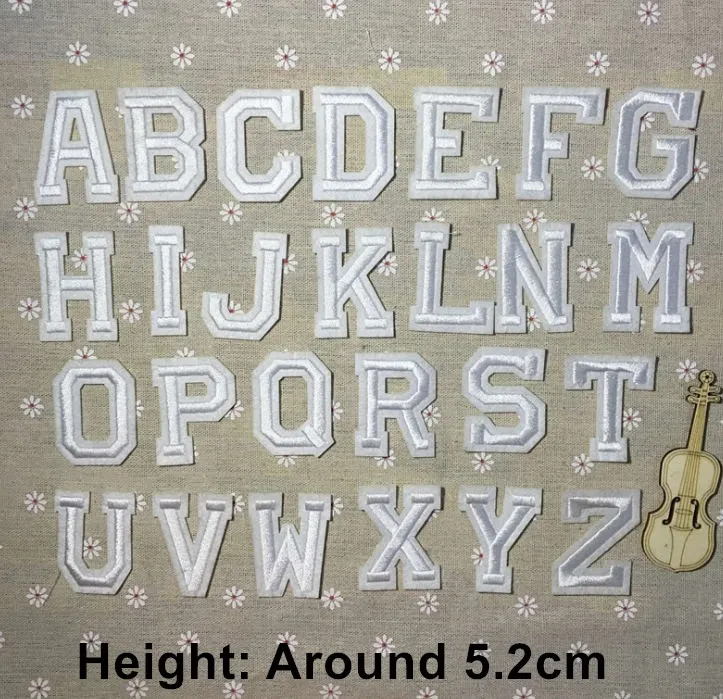10 шт. белый цвет букв алфавита вышитые патчи железные на Мода мотив аппликация