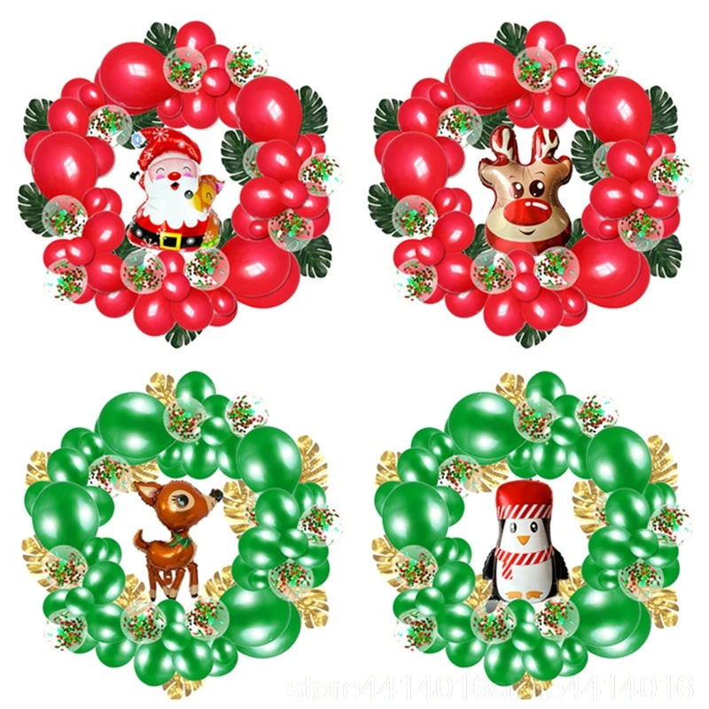 1 комплект красный Рождественский венок конфетти для воздушного шара Санта