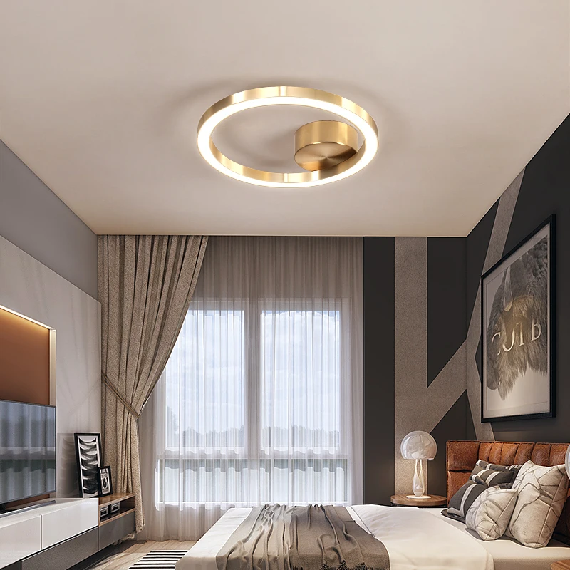 

Bedroom lamp led ceiling lamp light luxury creative personality round living room lamp warm and romantic room lamp study lamp