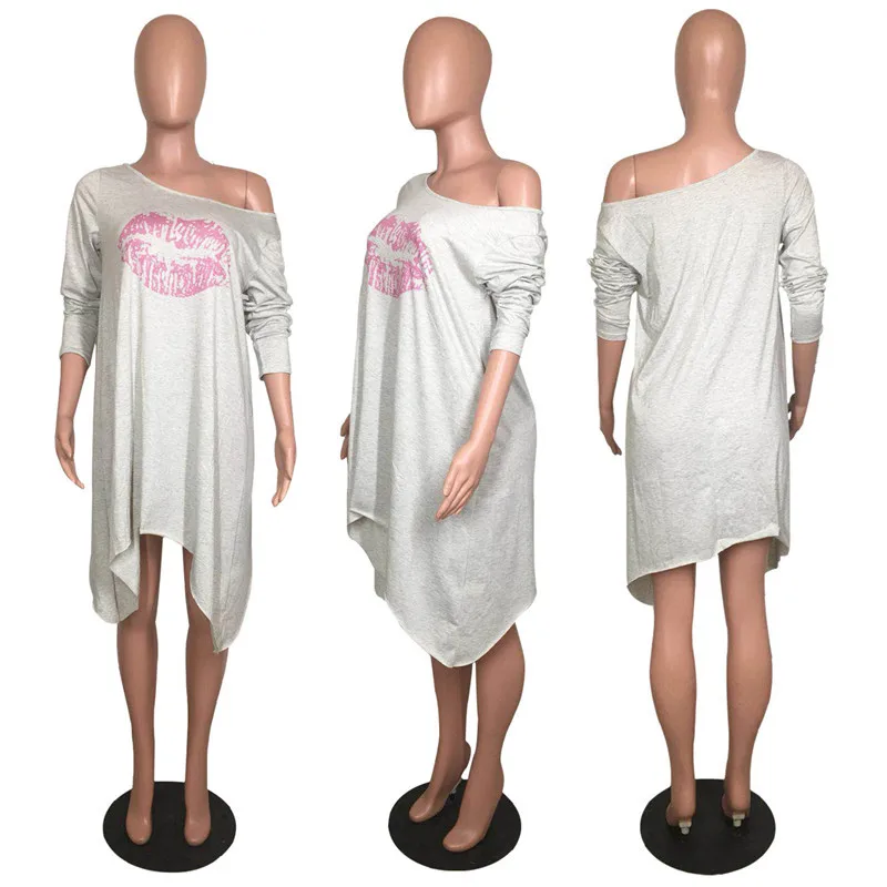 Женские свободные повседневные платья до колена с длинным рукавом и круглым