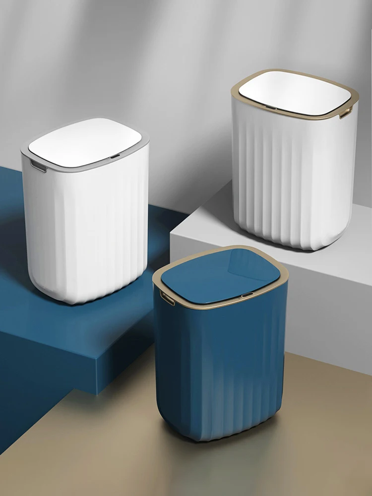 

Nordic High Quality Smart Trash Automatic Toilet Trash Bin Bathroom Garbage Creative Domestic Poubelle Household Products EJ50TB