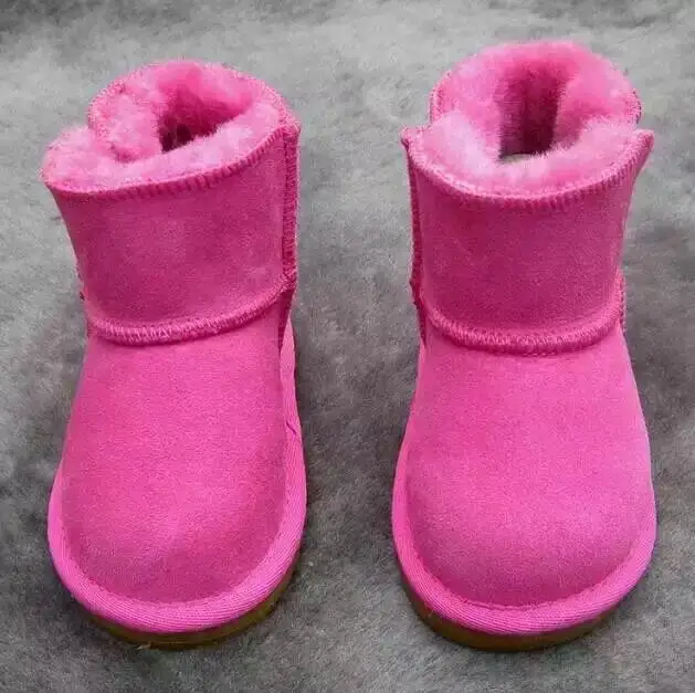 Baby Girls Snow Boots Winter Australia Warm Sheep Skin Leather Fur Baby Botas Waterproof Infant Boot Boys Bootie Shoes Non-slip - Цвет: A