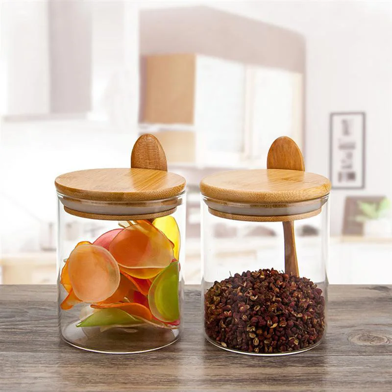 Стеклянная банка для хранения пищевых продуктов прозрачная Герметичная