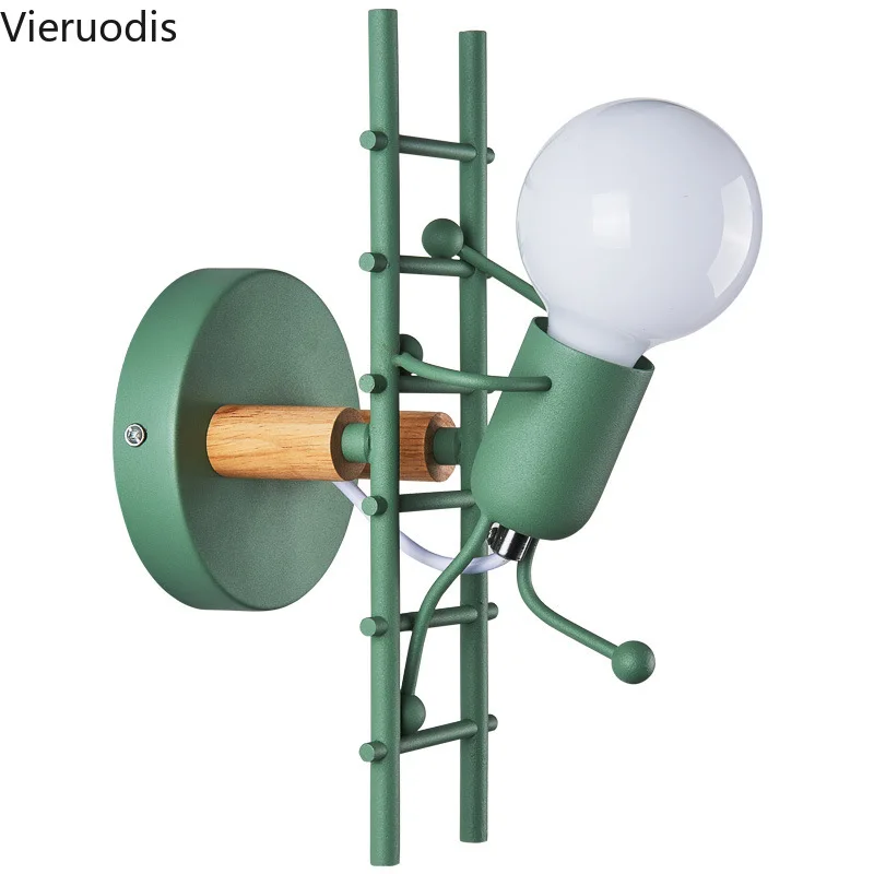 

Vintage Wall Lamp Climbing Villain Sconce Mounted Iron Bedside Lights for Kids Baby Room Bedside Study Luminaire Light Fixtures