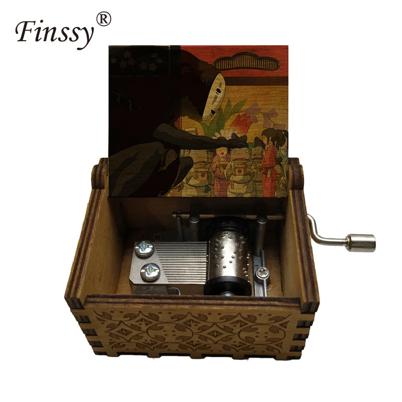 Деревянная музыкальная шкатулка с уникальным принтом Музыкальная мотивом