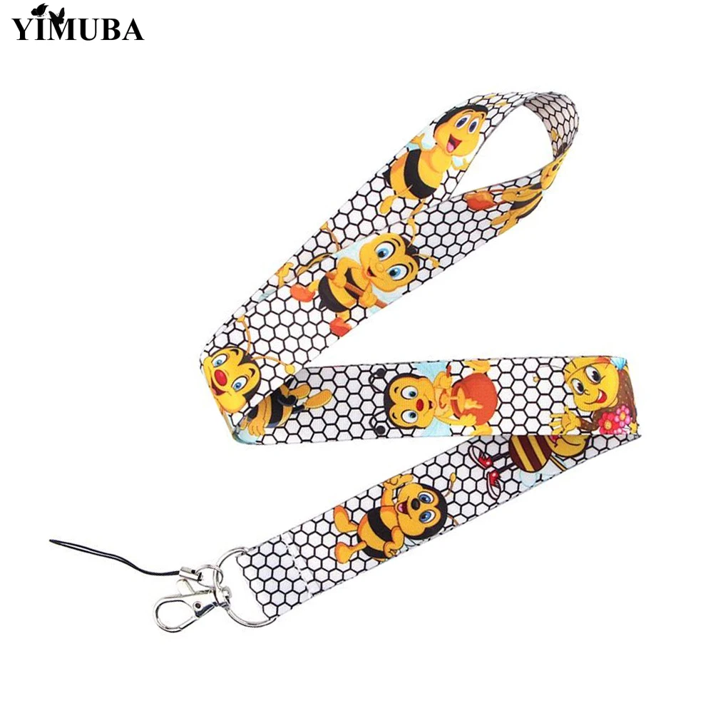 YIMUBA пчелы шнурок для ключей цепи шейные платки ID карты бейджа мультфильм тесьма