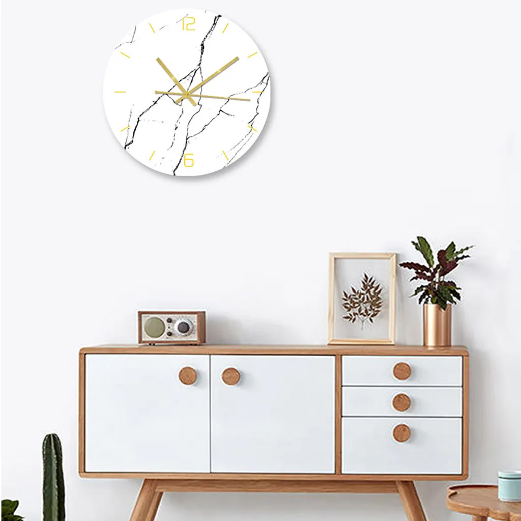 Цифровые настенные часы с ландшафтным рисунком для гостиной акриловые бесшумные