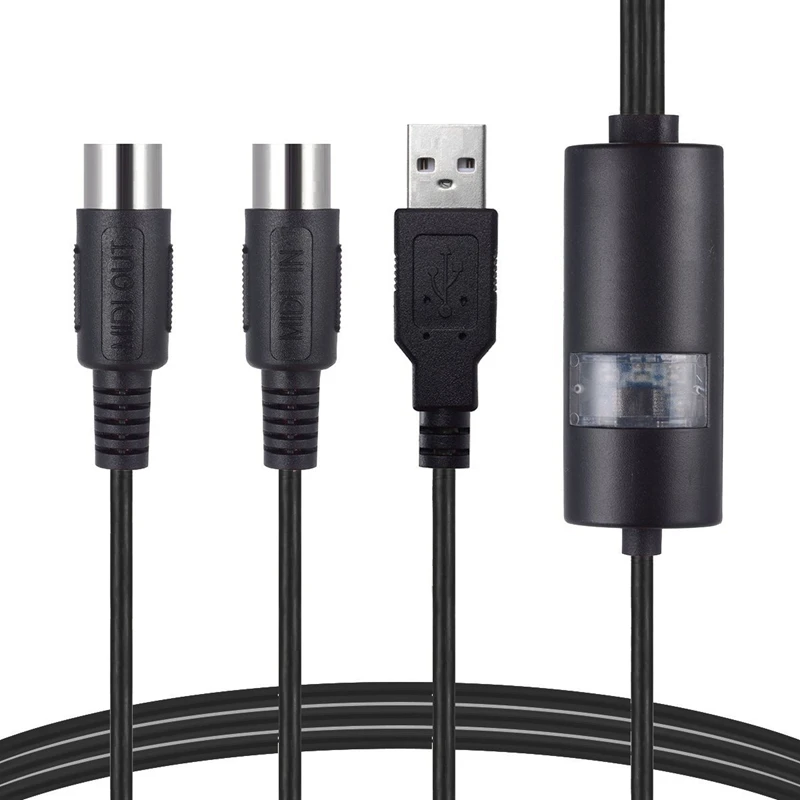 

USB-кабель для MIDI-кабеля, Электрический пианино-барабан, гитара, интерфейс для музыки, компиляции, кабель-конвертер, Поддержка Mac OS и Windows