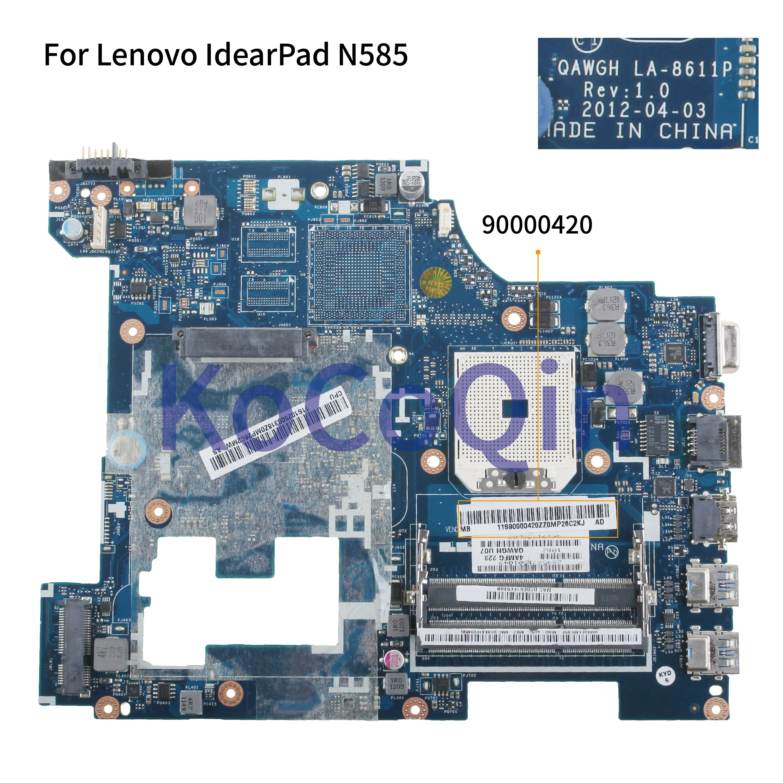 KoCoQin материнская плата для ноутбука Lenovo P585 G585 N585 QAWGH LA 8611P 90000420 AMD|Материнские платы