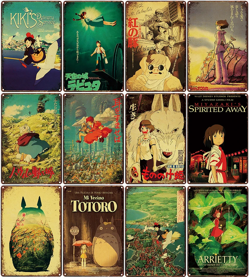 

Japan Classic Anime Movie Metal Poster Tin plate Plaque Vintage Tin Signs Art Iron Painting Indoor Kid Room Bar Cafe Wall Decor