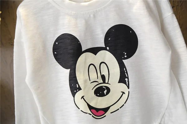 Новинка весенне Осенняя детская одежда Disney с Микки Маусом рубашка длинными